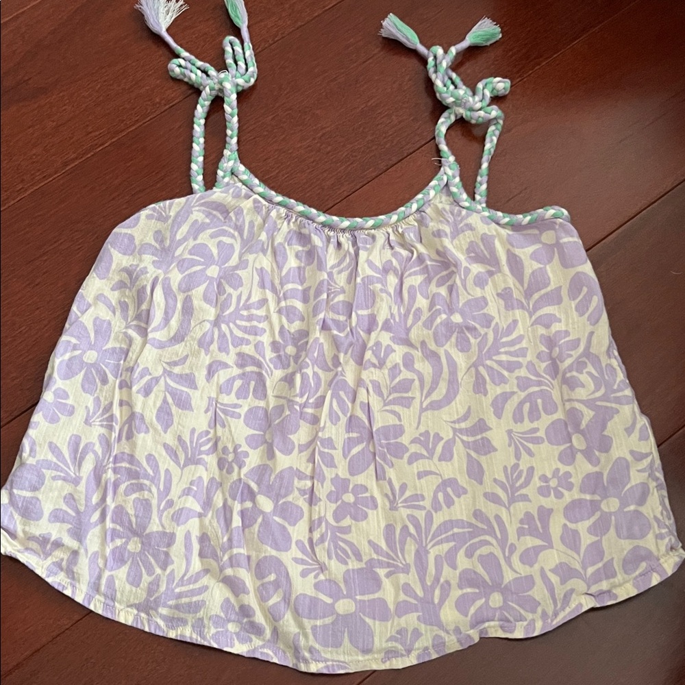 Old Navy Purple and Cream Floral Top